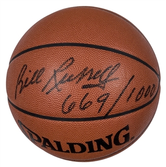 Bill Russell Autographed and Inscribed LE 699/1000 Spalding Basketball (Beckett)